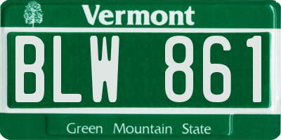 VT license plate BLW861
