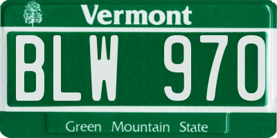 VT license plate BLW970