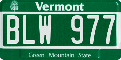 VT license plate BLW977