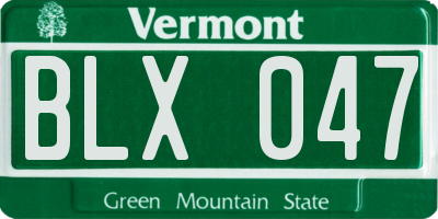 VT license plate BLX047