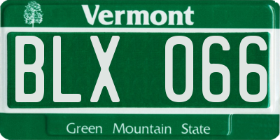 VT license plate BLX066