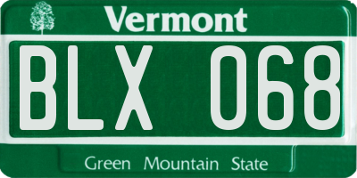VT license plate BLX068