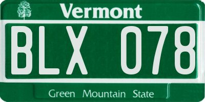 VT license plate BLX078