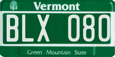 VT license plate BLX080