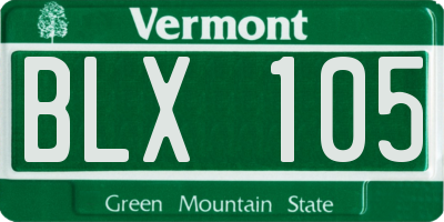 VT license plate BLX105