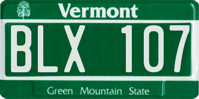 VT license plate BLX107