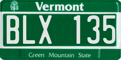 VT license plate BLX135