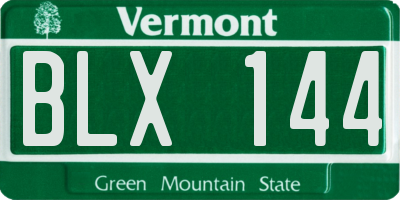 VT license plate BLX144