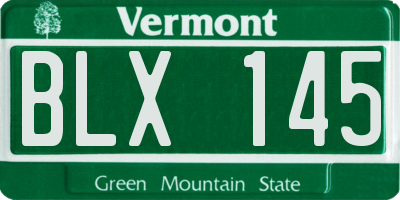 VT license plate BLX145