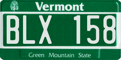 VT license plate BLX158
