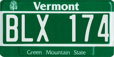 VT license plate BLX174
