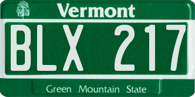 VT license plate BLX217