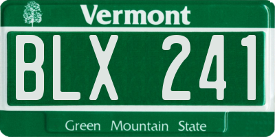 VT license plate BLX241