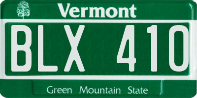 VT license plate BLX410