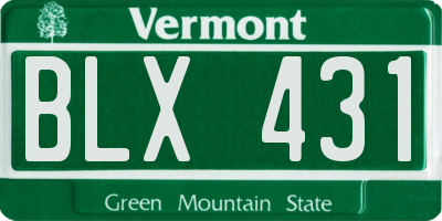 VT license plate BLX431