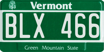 VT license plate BLX466