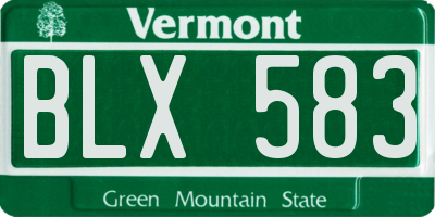VT license plate BLX583
