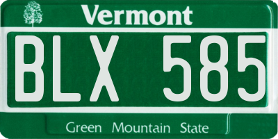 VT license plate BLX585
