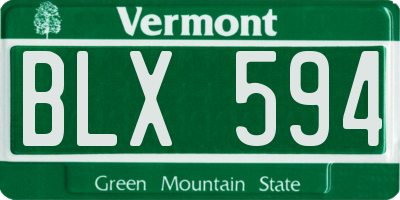 VT license plate BLX594