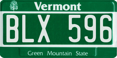 VT license plate BLX596