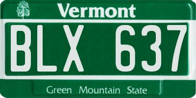 VT license plate BLX637