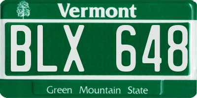 VT license plate BLX648