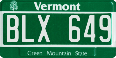 VT license plate BLX649