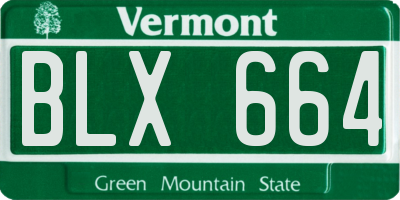 VT license plate BLX664