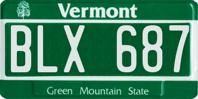 VT license plate BLX687