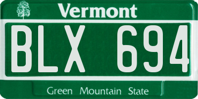 VT license plate BLX694