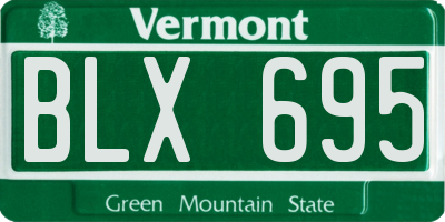 VT license plate BLX695
