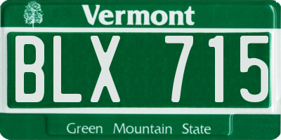 VT license plate BLX715