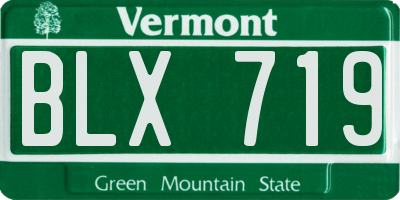 VT license plate BLX719