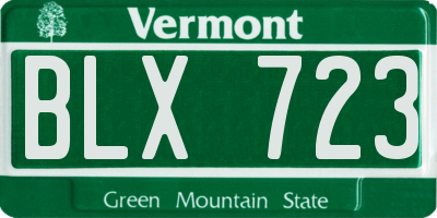 VT license plate BLX723