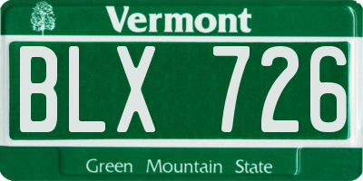 VT license plate BLX726