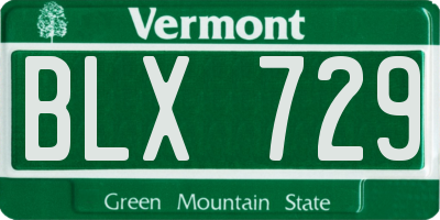VT license plate BLX729