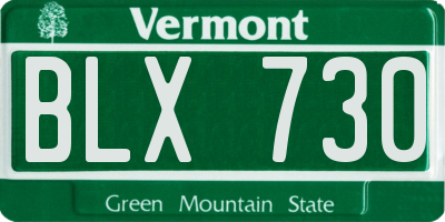 VT license plate BLX730