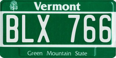 VT license plate BLX766