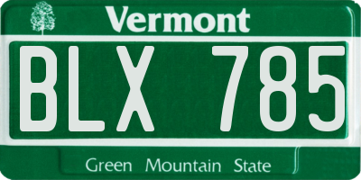 VT license plate BLX785