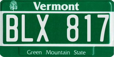 VT license plate BLX817