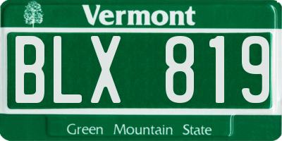 VT license plate BLX819