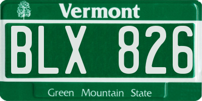 VT license plate BLX826