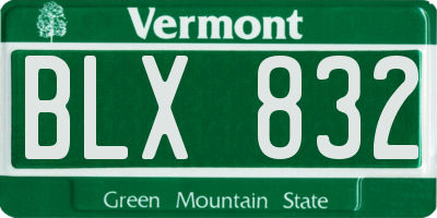VT license plate BLX832