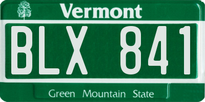 VT license plate BLX841