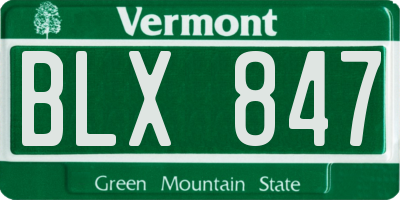 VT license plate BLX847