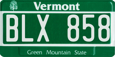 VT license plate BLX858