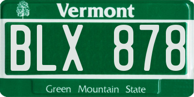 VT license plate BLX878