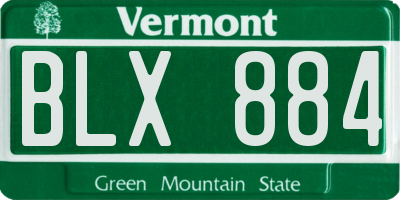 VT license plate BLX884