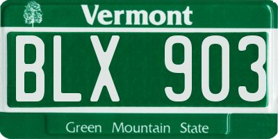 VT license plate BLX903