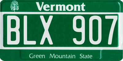 VT license plate BLX907